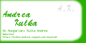 andrea kulka business card